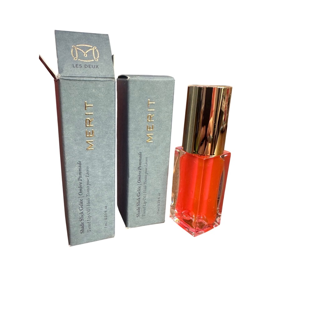 NEW MERIT 2x Shade Slick Tinted Lip Oil Les Deux Hydrating Sheer 7ml 0.23 oz - Picture 2 of 5
